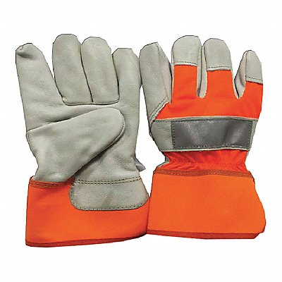 CONDOR 48WT90 J4937 Leather Gloves White/Hi-Vis Orange L PR
