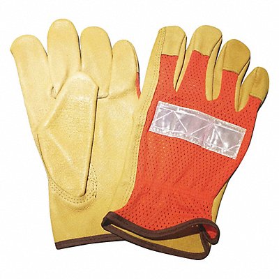 CONDOR 48WU10 Leather Gloves Hi-Vis Orange M PR