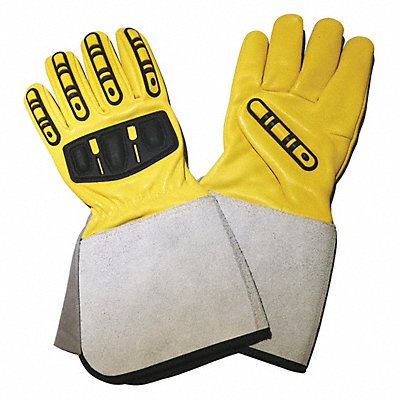 CONDOR 48WU18 J4945 Gloves Yellow 2XL Gauntlet Fleece PR
