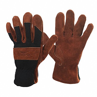 CONDOR 48WU52 Leather Gloves Suede Cowhide Brown XL PR