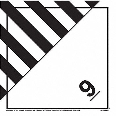 JJ KELLER 941 DOT Container Placard 10-3/4 Label W