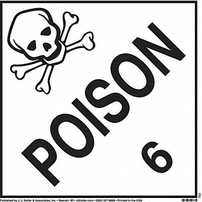 JJ KELLER 753 DOT Container Placard 10-3/4 Label W