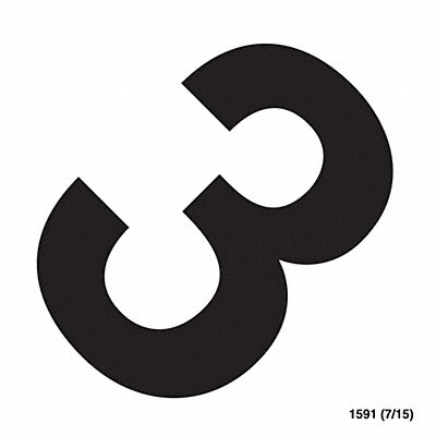 JJ KELLER 1591 Number Label 3 Black PK20