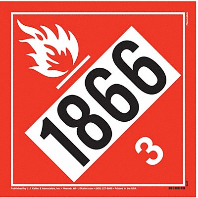 JJ KELLER 3467 DOT Container Placard 10-3/4 Label W