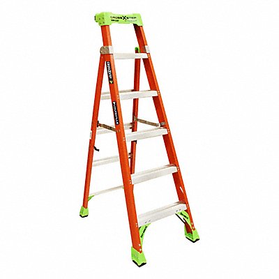 LOUISVILLE LADDER FXS1506 Stepladder Fiberglass 6 ft H 300 lb.