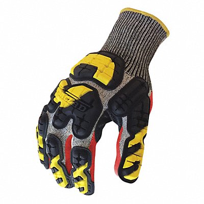 IRONCLAD INDIKC505XL Impact Gloves XL Grey/Red/Hi-Vis Yllw PR
