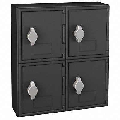 UNITED VISUAL PRODUCTS UVQ1047 Locker 2x2Lockers Blk 13.5 x12 x4