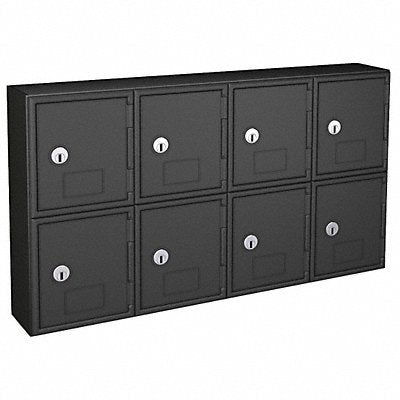 UNITED VISUAL PRODUCTS UVQ1048 Locker 2x4Lockers Blk 13.5 x24 x4