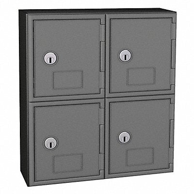 UNITED VISUAL PRODUCTS UVQ1050 Locker 2x2Lockers Gry/Blk 13.5 x12 x4