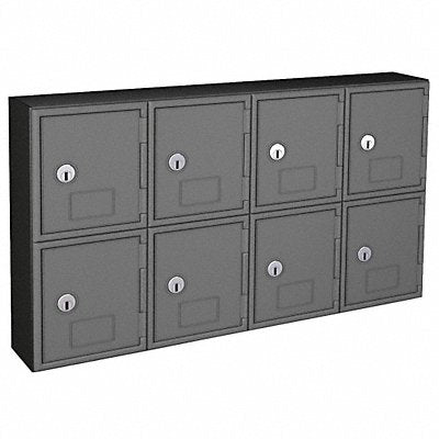 UNITED VISUAL PRODUCTS UVQ1052 Locker 2x4Lockers Gry/Blk 13.5 x24 x4