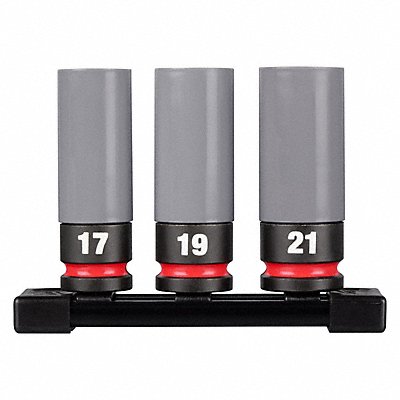 MILWAUKEE 49667830 Lug Nut Wheel Deep Socket St Steel 3 pcs
