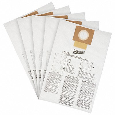 MILWAUKEE 49901979 Fleece Dust Bags 5-Ply 1/4 H PK5