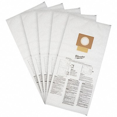 MILWAUKEE 49901999 Fleece Dust Bags 5-Ply 1/4 H PK5