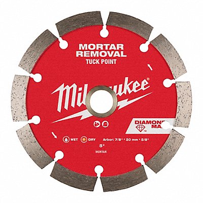 MILWAUKEE 49937406 Diamond Saw Blade Diam 5 Arbor 5/8 7/8