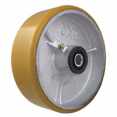 GRAINGER PUY060X030100RLB Polyurethane Tread on Iron Core Wheel 6