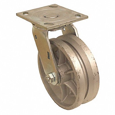 GRAINGER P21SC050R14VG1 V-Groove Track-Wheel Plate Castor Swivel