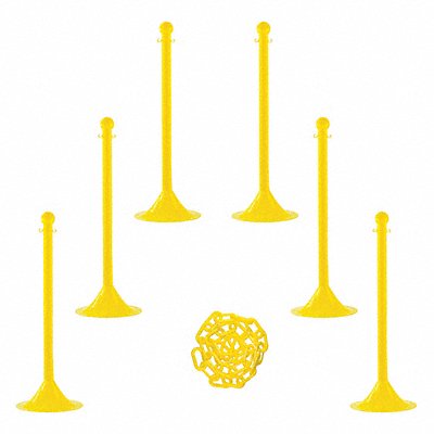 GRAINGER 710026 Barrier Post Kit 41 H Yellow Plastic Post