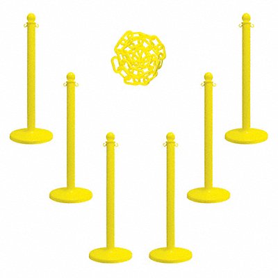 GRAINGER 711026 Barrier Post Kit 40 H Yellow Plastic Post