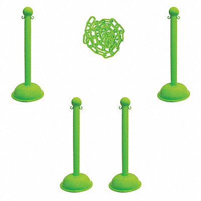 GRAINGER 713144 Barrier Post Kit 41 H Safety Green
