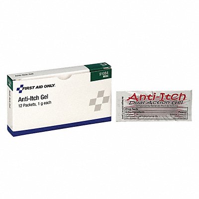 GRAINGER 91084 Topical Anti-Itch 0.25oz Packet Gel 12ct