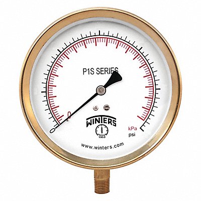 WINTERS P1S411 K4531 Compound Gauge 4-1/2 Dial Size Grey