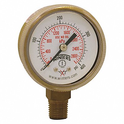 WINTERS PWL2726 K4562 Pressure Gauge 2 Dial Size Brass