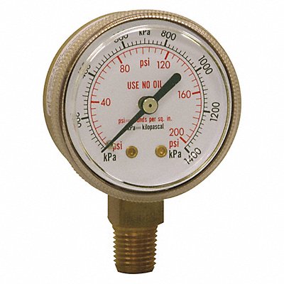 WINTERS PWL2724 K4562 Pressure Gauge 2 Dial Size Brass