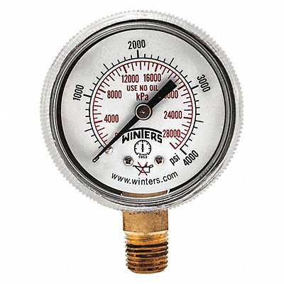 WINTERS PWL2732 K4562 Pressure Gauge 2 Dial Size Brass
