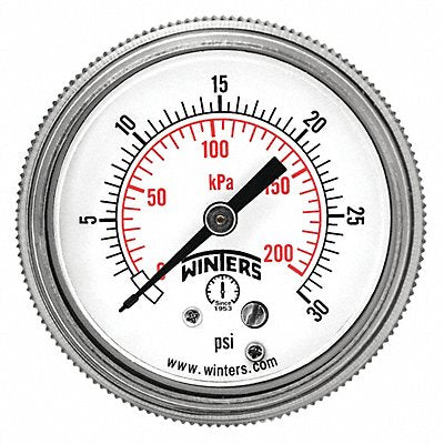 WINTERS P9U901403UC K4522 Pressure Gauge 2 Dial Size Black