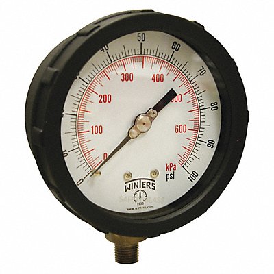 WINTERS PCC604C2Y K4215 Pressure Gauge 4 Dial Size Yellow
