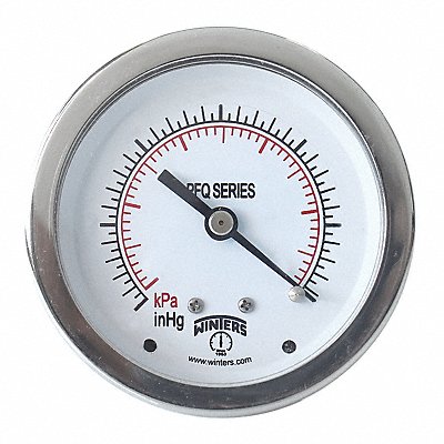 WINTERS PFQ183DRY Pressure Gauge 2-1/2 Dial Size Silver