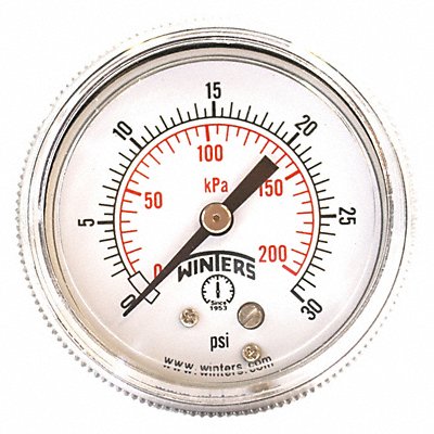 WINTERS P9U901402UC K4523 Pressure Gauge 2 Dial Size Black