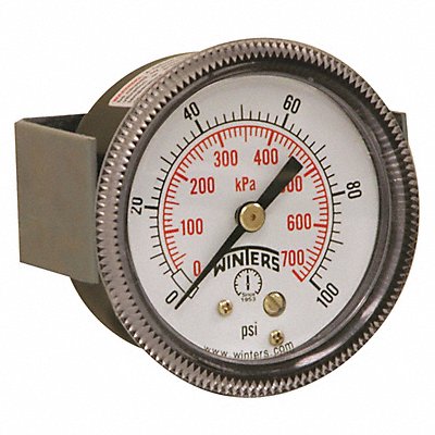WINTERS P9U901406UC K4523 Pressure Gauge 2 Dial Size Black