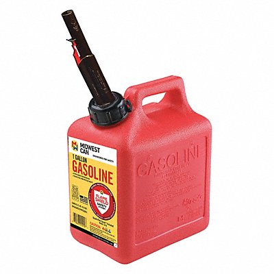 FLAME SHIELD 1210 Gas Can 1 gal Self Red HDPE 9-1/2 H