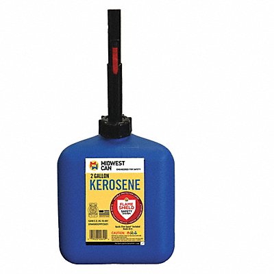 FLAME SHIELD 2610 Kerosene Can 2 gal Self Blue HDPE