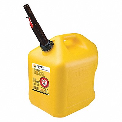 FLAME SHIELD 8610 Diesel Fuel Can 5 gal Self Yellow HDPE