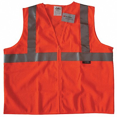 CONDOR 491R96 Safety Vest Orange/Red L Zipper