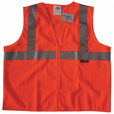 CONDOR 491R97 Safety Vest Orange/Red M Zipper