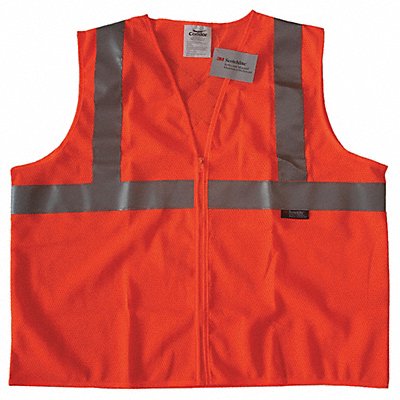 CONDOR 491R99 Safety Vest Orange/Red 2XL Zipper