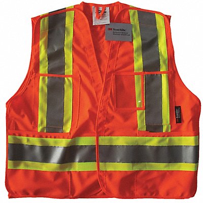CONDOR 491T06 Safety Vest Orange/Red S/M Hook & Loop