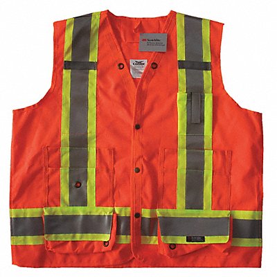CONDOR 491T19 Safety Vest Orange/Red L Snap