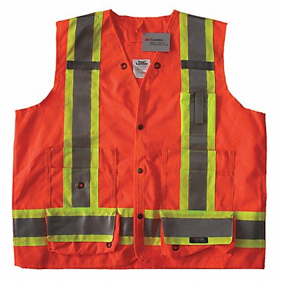 CONDOR 491T20 Safety Vest Orange/Red M Snap