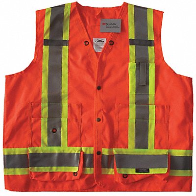 CONDOR 491T21 Safety Vest Orange/Red XL Snap