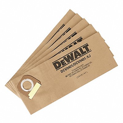 DEWALT DCV9401 Vacuum Bag Paper 2-Ply Reusable PK5