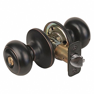 MASTER LOCK RU0112PKA4S Knob Lockset Rusk Style Aged Bronze