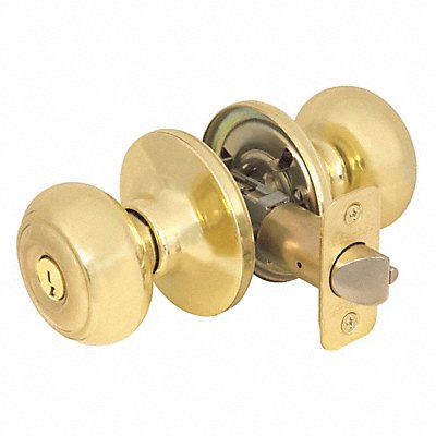MASTER LOCK RU0203KA4 Knob Lockset Rusk Style Polished Brass