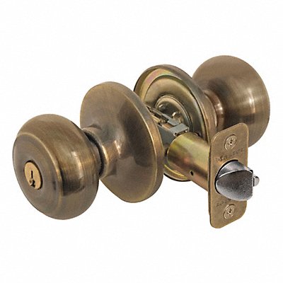 MASTER LOCK RU0205KA4S Knob Lockset Rusk Style Antique Brass