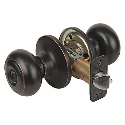 MASTER LOCK RU0312PBOX Knob Lockset Rusk Style Aged Bronze