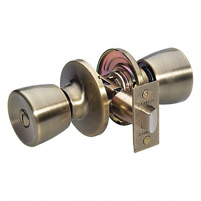 MASTER LOCK TU0305BOX Knob Lockset Tulip Style Antique Brass