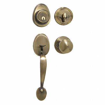MASTER LOCK HDLBC0605KA4S Knob Lockset Biscuit Style Antique Brass